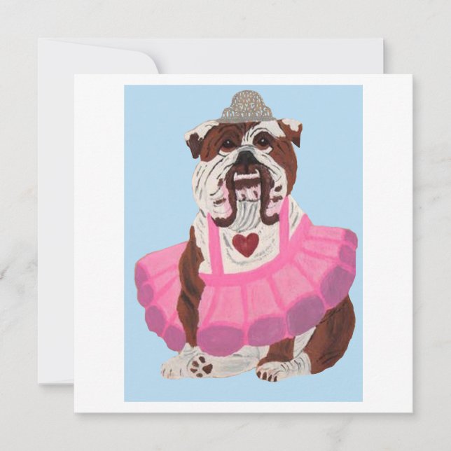 Convite Ballerina Bulldog (Frente)