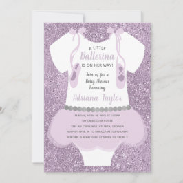 Convite Ballerina Chá de fraldas Invitation, Purple
