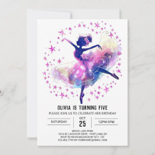 Convite Ballerina de Aniversário para Imprimir para Crianç