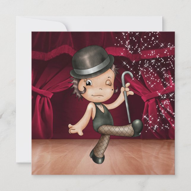 Convite Ballerina - Desempenho da dança / Partido Cabaret  (Frente)