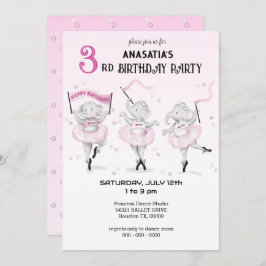 Convite Ballerina Elephant Dance Considerando