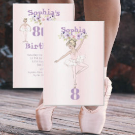 Convite Ballerina Rosa, Idade Fresca, Aniversário