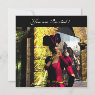 Convite BALLET ANDROIDE - XENIA NO ORBITADOR ,preto vermel