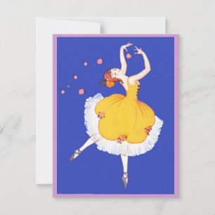 Convite Ballet Ballerina & Flowers PARTY INVITATION Invite