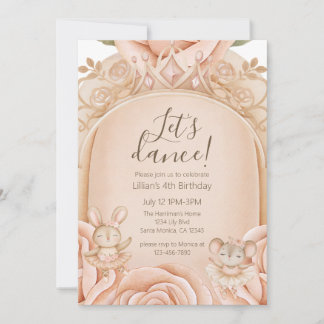 Convite Ballet Princess Girls Fourth Birthday 