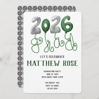 Convite Balloon 2025 Grad Invitation
