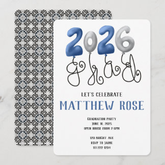 Convite Balloon 2026 Grad Invitation