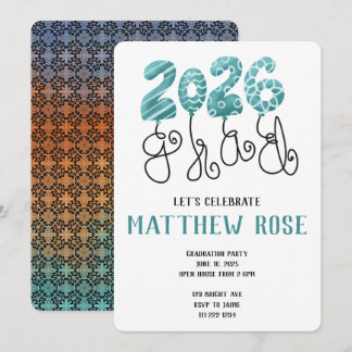 Convite Balloon 2026 Grad Invitation