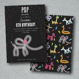 Convite Balloon Animals Elephant Kids Birthday Party Theme