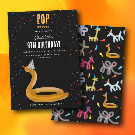 Convite Balloon Animals Snake Kids Birthday Party Theme