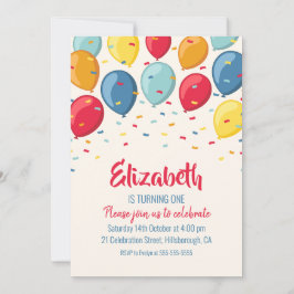 Convite Balloons aniversário dos miúdos do partido de