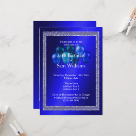 Convite Balões Azuis e de Aniversário