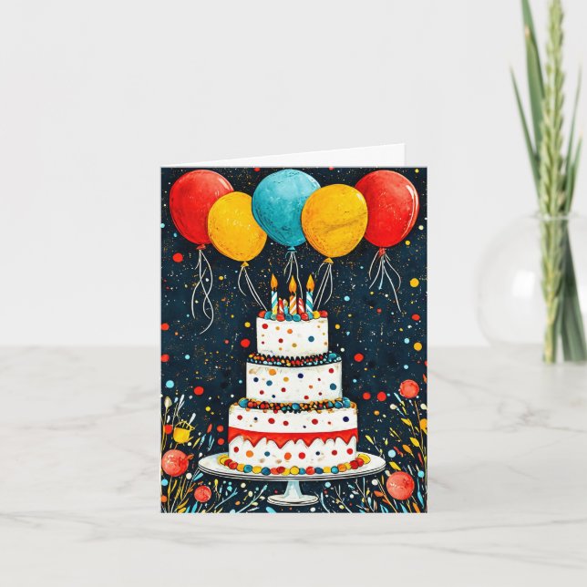 Convite Balões coloridos de aniversário (Frente)