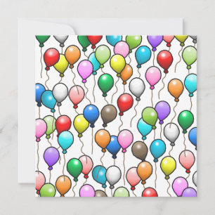 Convite Balões Coloridos de Aniversário