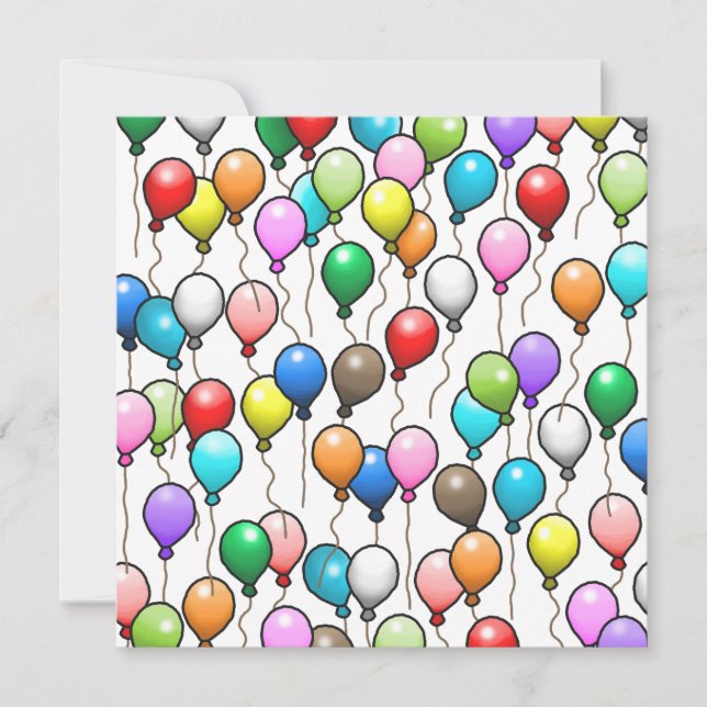 Convite Balões Coloridos de Aniversário (Frente)