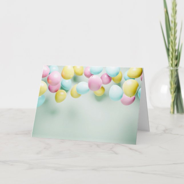 Convite Balões Coloridos de Aniversário Celebração. (Frente)