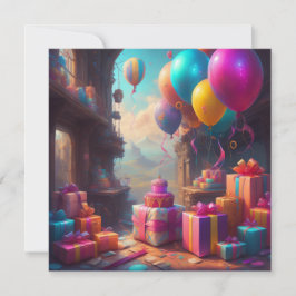 Convite Balões de aniversário