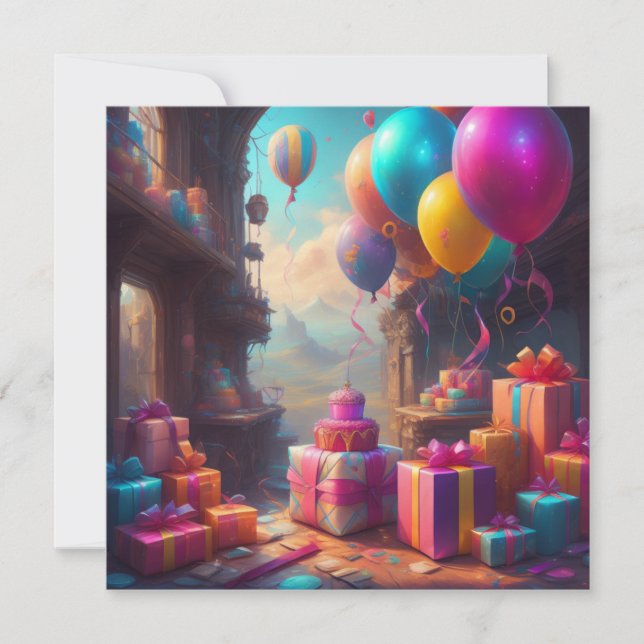 Convite Balões de aniversário (Frente)