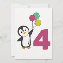 Balões De Aniversário De Quatro Anos De Pinguim Pa