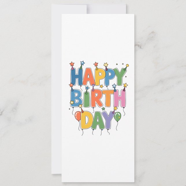 Convite Balões de Aniversário Feliz (Frente)
