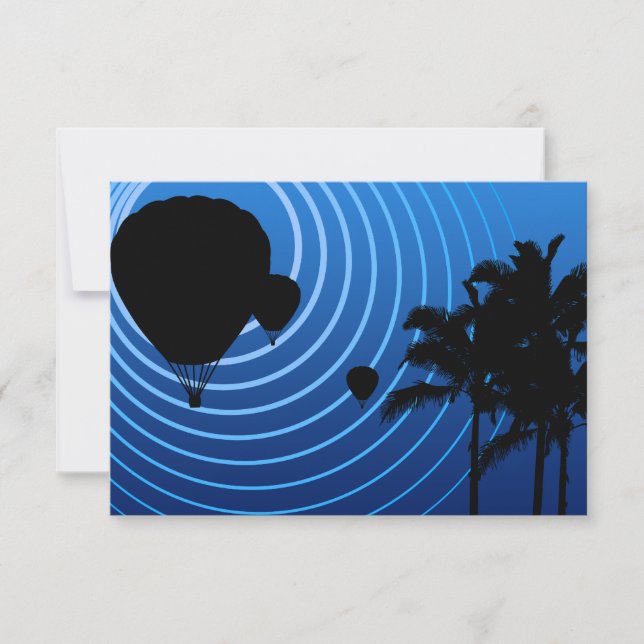 Convite Balões de ar quente de cena solar (Frente)