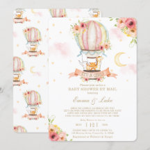 Balões de Ar Quente Floral Chá de fraldas por Corr