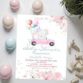 Convite Balões De Carro - Unidade Floral Por Chá de fralda