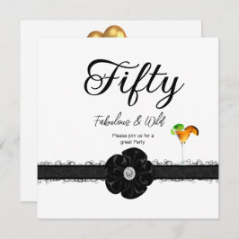 Convite Balões de coquetéis de 50 Festas de aniversário