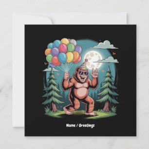 Convite Balões de Festa de aniversário Bigfoot Engraçado