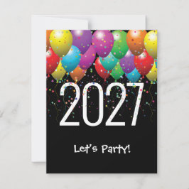 Convite Balões de Festa de Ano Novo 2027