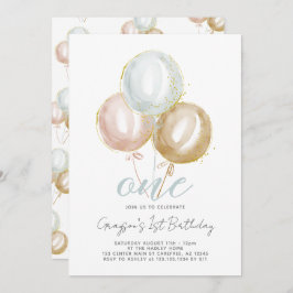 Convite Balões de um primeiro aniversario
