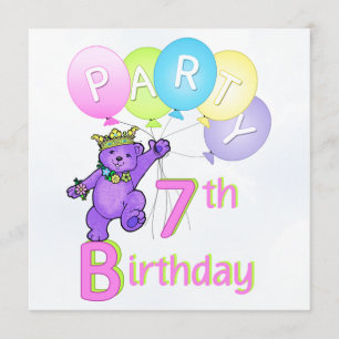 Convite Balões de Urso da Princesa 7 Festa de aniversári