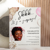 Balões divertidos, foto branca de ouro, surpresa D