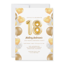 Balões Dourados 18ª Festa de aniversário