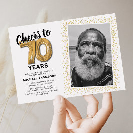 Convite Balões Dourados Aniversário 70 Anos