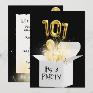 Convite Balões Dourados De Aniversário De 101ruas Na Cai