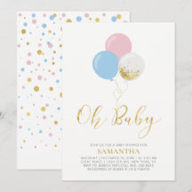 Balões Dourados, Rosas e Azuis | Oh Baby Chá de Be