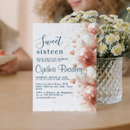 Convite Balões e Confetti Doce 16 Festas de aniversário