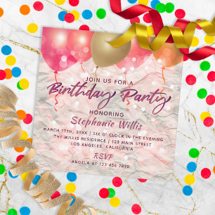Convite Balões E Faíscas Na Festa de aniversário De Pap