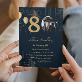 Convite Balões e fogos de artifício de festa de aniversári