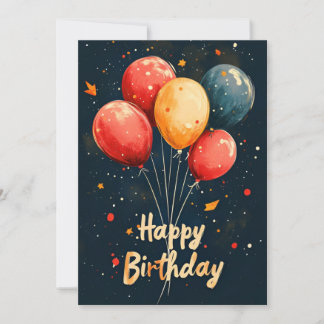 Convite Balões e pontos na Festa de aniversário preta