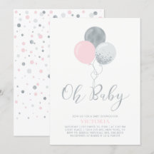 Balões Rosa e Prata | Oh Menina Bebê Baby Shower