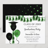 Balões verdes pretos Formando Festa de formatura d