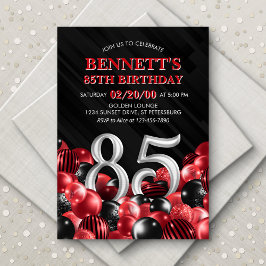 Convite Balões Vermelho 85º Aniversário