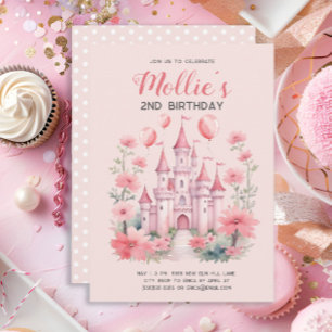 Convite Baloões de 2º Aniversário do Castelo da Princesa R