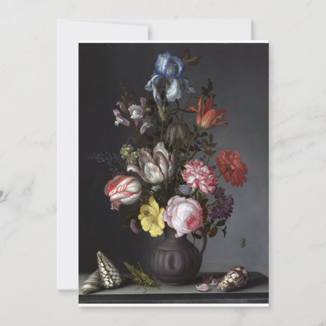 Convite Balthasar van der Ast - Flores em um Vaso com ela (Frente)