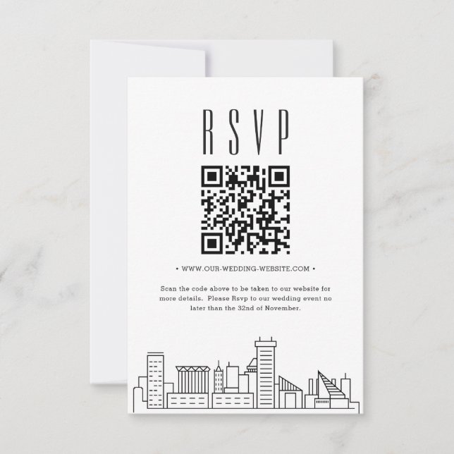 Convite Baltimore Wedding Código QR RSVP (Frente)