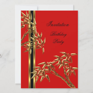 Convite Bambo asiático bolsa mensageifesta de aniversario 