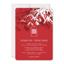 Bambu Branco Vermelho Deixa Casamento Xi Chinês Du