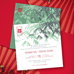 Convite Bambu Verde da Casa Asiática do Zen Moderno